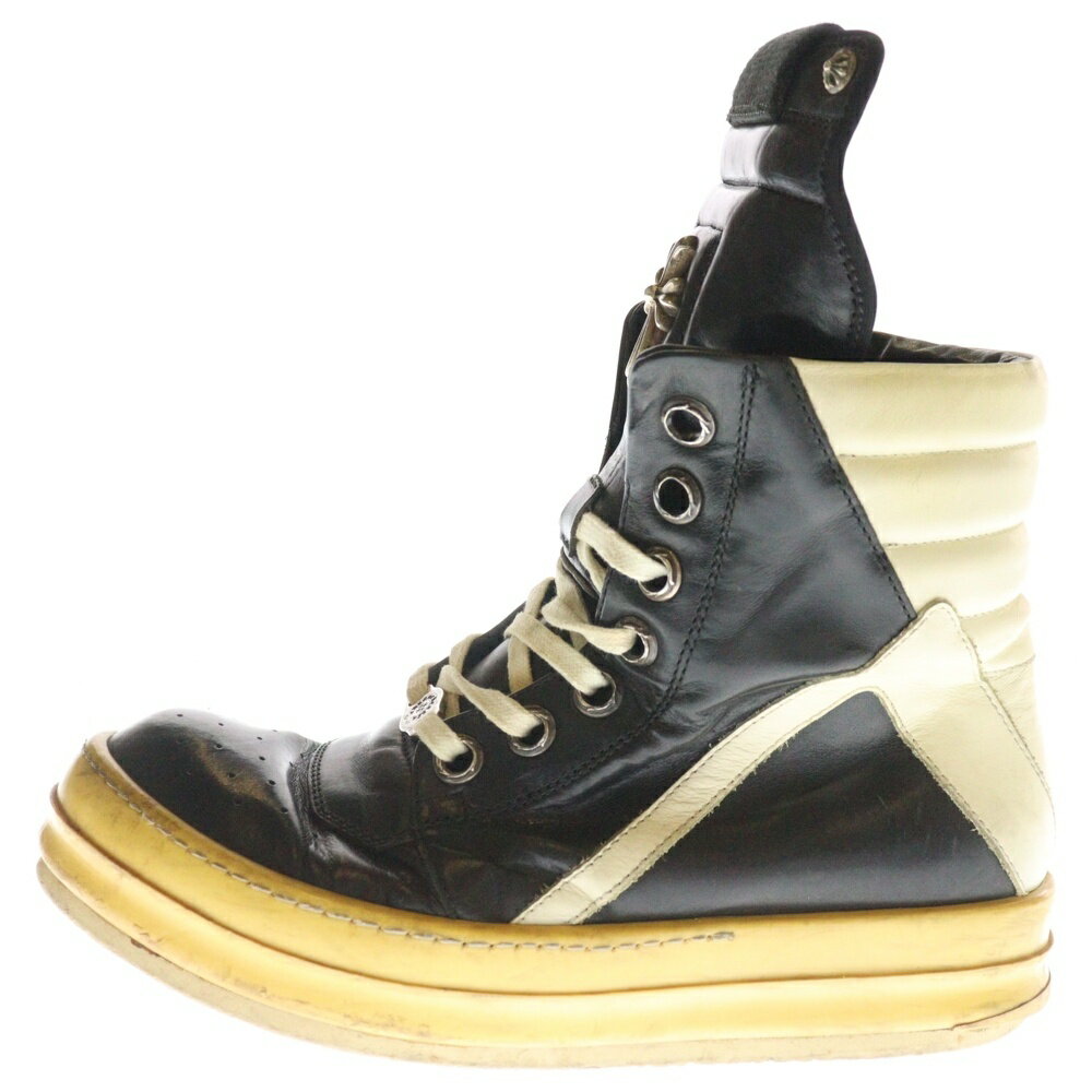 CHROME HEARTS(クロムハーツ) サイズ:39 ×Rick Owens GEOBASKET リックオウエンス ジオバスケット CHクロス装飾レザーハイ...