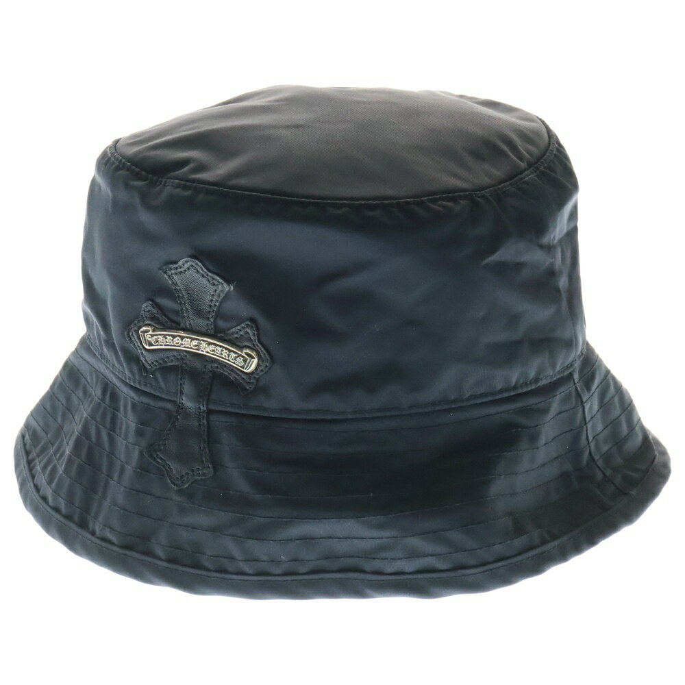 CHROME HEARTS(クロムハーツ) サイズ:L HAT U CHUM FBRC クロスパッチ付き ナイロンバケットハット ブラック【中古】【程度B】【カ...
