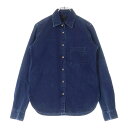 CHROME HEARTS(クロムハーツ) サイズ:S LOOSEEND ルーズエンド 袖クロスパッチクロスボールボタンデニム長袖シャツ インディゴ レディース【中古】【程度A】【カラーブルー】【取扱店舗渋谷】