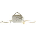 CHANEL(シャネル) サイズ:- ココマーク CCフィリグリー キャビアスキン チェーンショルダーバッグ ホワイト レディース【中古】【程度B】【カラーホワイト】【取扱店舗BRING梅田茶屋町店】