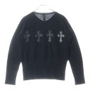 CHROME HEARTS(クロムハーツ) サイズ:S クロスパッチ付きカシミヤセーター クルーネックニット ブラック【中古】【程度A】【カラーブラック】【取扱店舗新宿】