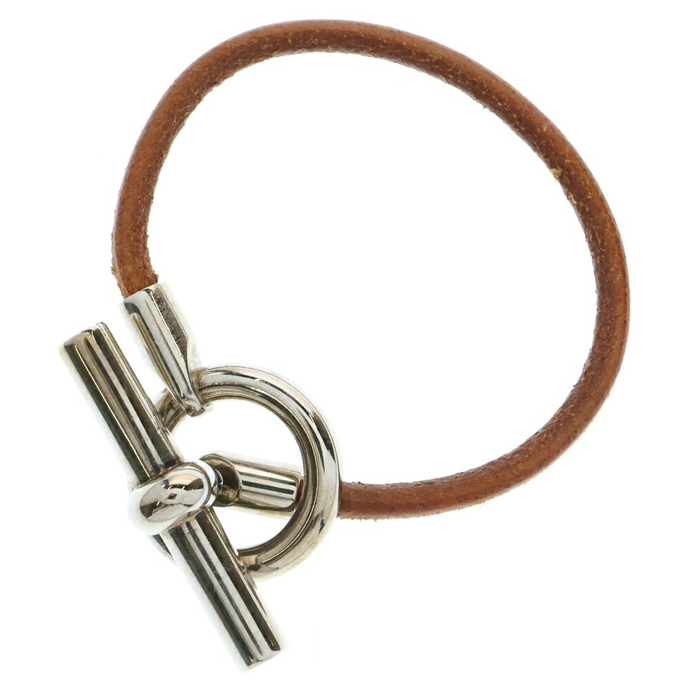 HERMES(エルメス) グレナン ブレスレット ブラウン シルバー×レザー【中古】【程度B】【カラーブラウン】【取扱店舗BRINGアメリカ村店】