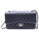 CHANEL(シャネル) サイズ:- マトラッセ25 ダブルフラップ ダブルチェーン ショルダーバッグ キャビアスキン ゴールド金具 ブラック プレートタイプ【新古品/中古】【程度S】【カラーブラック】【取扱店舗新宿】
