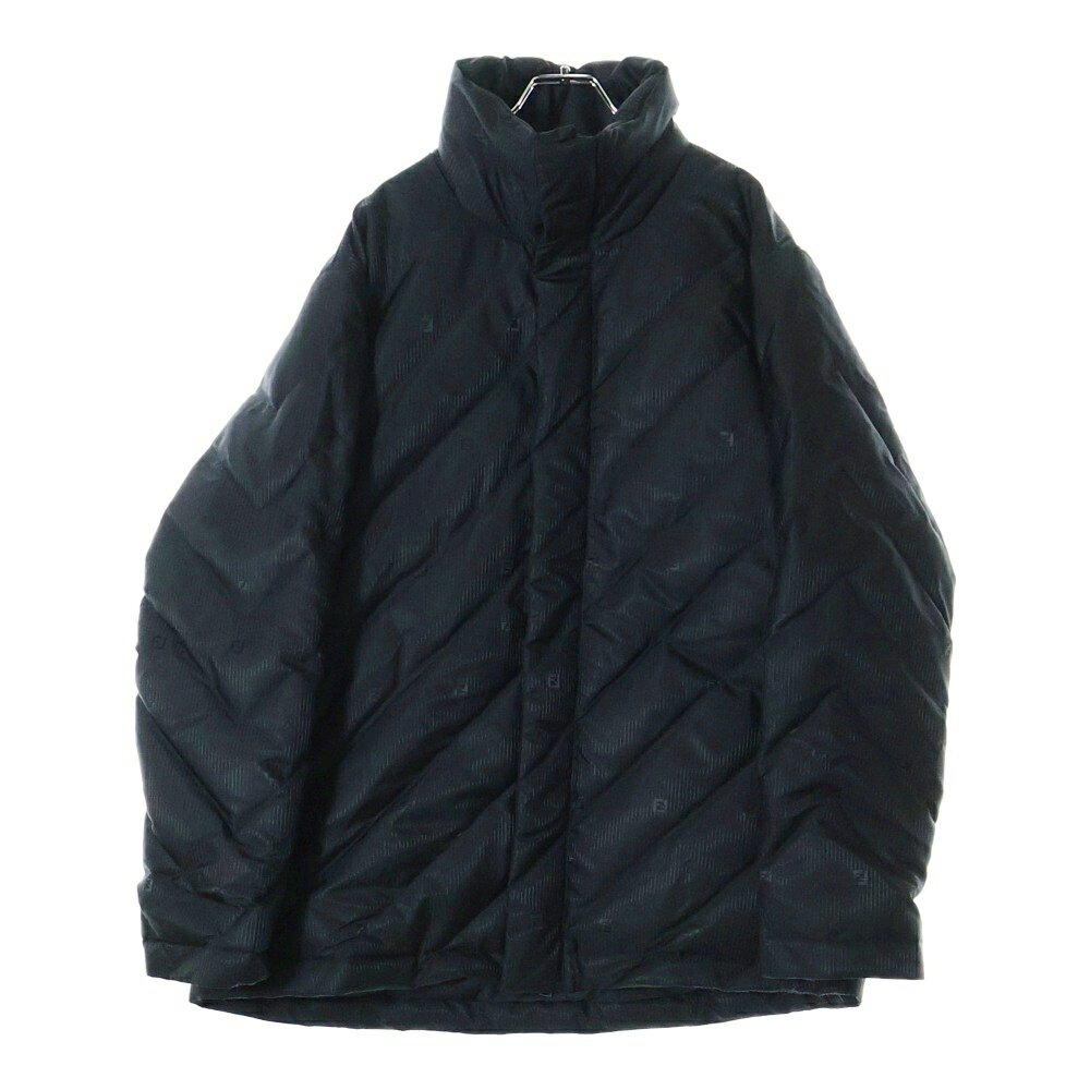 FENDI(フェンディ) サイズ:50 ズッカ柄 FFロゴ ダウンジャケット ブラック FW1169 AKC7【中古】【程度A】【カラーブラック】【取扱店舗BRING札幌店】
