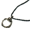 CHROME HEARTS(クロムハーツ) SBT BAND LEATHER BRAID SBTバンドリング レザーブレイドペンダント ネックレス シルバー【中古】【程度B】【カラーシルバー】【取扱店舗OneStyle新宿店】