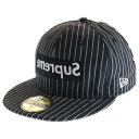 SUPREME(シュプリーム) サイズ:59 14SS ×COMME des GARCON SHIRT ×New Era コムデギャルソン ニューエラ ボックスロゴ ベースボールキャップ 帽子 ブラック/ホワイト【中古】【程度B】【カラーブラック】【取扱店舗原宿】