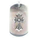 CHROME HEARTS(クロムハーツ) D TAG LRG TNY CRS カットアウトタイニーCHクロス ラージドッグタグ ネックレストップ シルバー【中古】【程度B】【カラーシルバー】【取扱店舗WASTE_NOT名古屋店】