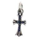 CHROME HEARTS(クロムハーツ) CRS BBYFAT P SAP ベイビーファットクロス PAVEサファイア ペンダントトップ シルバー BCA236【中古】【程度B】【カラーシルバー】【取扱店舗渋谷】