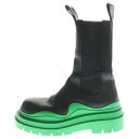 BOTTEGA VENETA(ボッテガヴェネタ) サイズ:42 TIRE Chelsea Boots タイヤブーツ チェルシー サイドゴア ブラック/グリーン【中古】【程度B】【カラーブラック】【取扱店舗新宿】