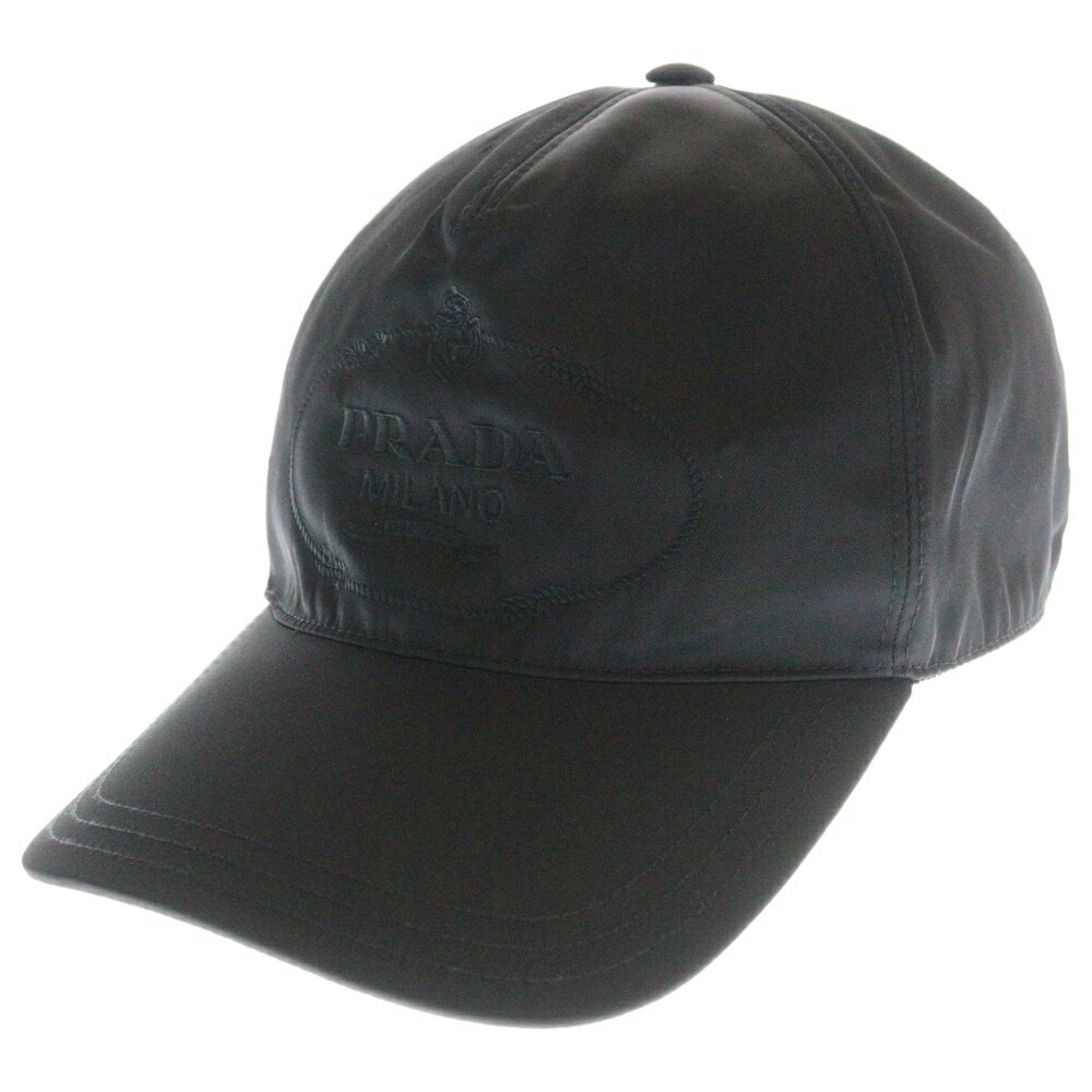 PRADA(プラダ) サイズ:L ロゴエンブロイダリー ナイロン ベースボールキャップ ブラック 2HC179【中古】【程度B】【カラーブラック】【取扱店舗BR...