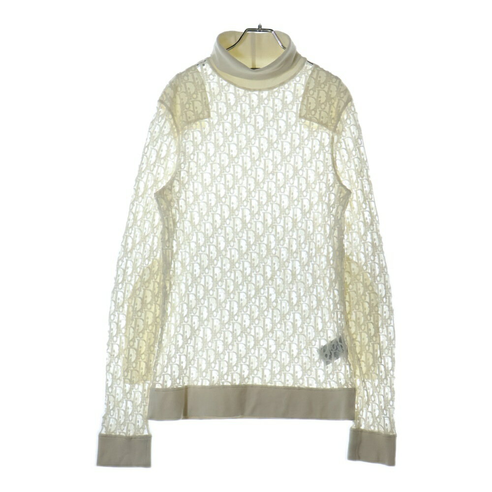 DIOR(ディオール) サイズ:S オブリーク 総柄 シースルー ガーゼ ニット ジャガード モノグラム 143J640..