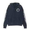CHROME HEARTS(クロムハーツ) サイズ:S SWTSHRT PLVR バックホースシュー 袖フローラルクロス プルオーバーパーカー 長袖パーカー ブラック【中古】【程度B】【カラーブラック】【取扱店舗BRING札幌店】