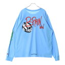 CHROME HEARTS(クロムハーツ) サイズ:XXL ×MATTY BOY BRAIN NEW L/S TEE マッティボーイ ブレインニュー 長袖Tシャツ ロングスリーブカットソー ブルー【中古】【程度B】【カラーブルー】【取扱店舗渋谷】