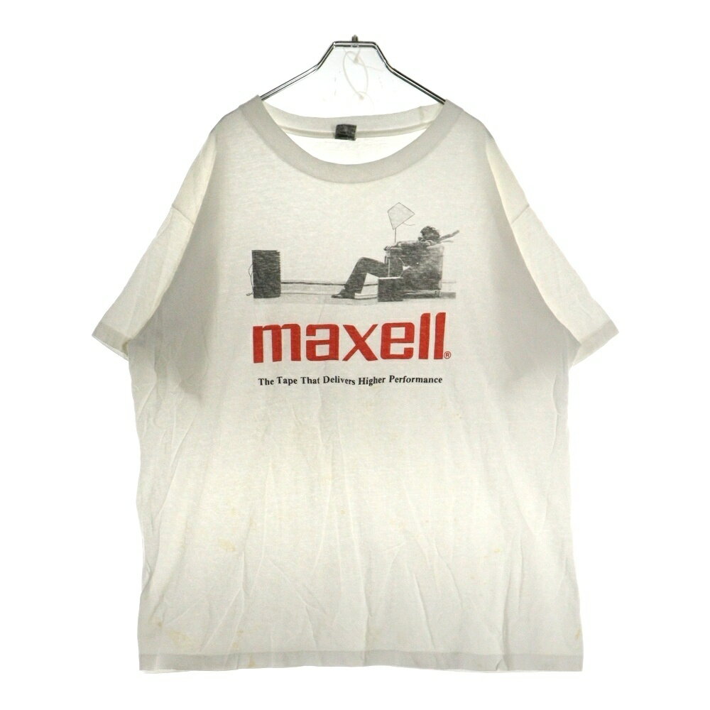 VINTAGE(ヴィンテージ) 90s MAXELL THE TAPE THAT DELIVERS HIGHER PERFORMANCE マクセル フロントプリント Tシャツ 半袖カットソー ホワイト【中古】【程度B】【カラーホワイト】【取扱店舗AWESOME高円寺店】のサムネイル
