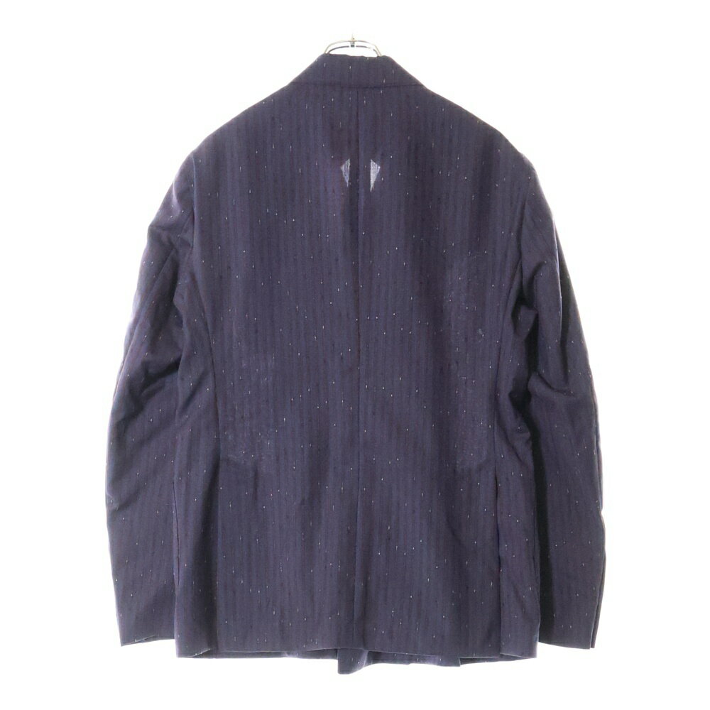 ETRO(エトロ) サイズ:52 19SS セットアップスーツ ストライプ総柄 ウール 4B ダブルブレスト ピークドラペル テーラードジャケット 1タックスラックスパンツ 191-1A100-1140【中古】【程度A】【カラーネイビー】【オンライン限定商品】