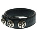 CHROME HEARTS(クロムハーツ) 3BTN 2SNP スター 3ボタン 2スナップ レザーブレスレット ブラック/シルバー【中古】【程度B】【カラーブラック】【取扱店舗BRING札幌店】