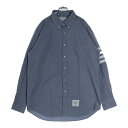 THOM BROWNE(トムブラウン) サイズ:5 23AW CLASSIC 4BAR COTTON SHIRT クラシック 4バー コットン ボタンダウン 長袖シャツ ブルー MWL272A-05245480【新古品/中古】【程度S】【カラーブルー】【オンライン限定商品】