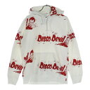 WACKO MARIA(ワコマリア) サイズ:S 19SS DISCO DEVIL/ PULL OVER HOODED SWEAT SHIRT ディスコデビル グラフィックプリント スウェット プルオーバーパーカー ホワイト/レッド【中古】【程度B】【カラーホワイト】【取扱店舗BRING札幌店】