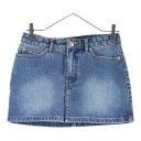 A.P.C(アーペーセー) サイズ:34 ロゴボタン ジッパーフライ デニム ミニスカート インディゴ レディース【中古】【程度B】【カラーブルー】【取扱店舗BRING京都河原町店】