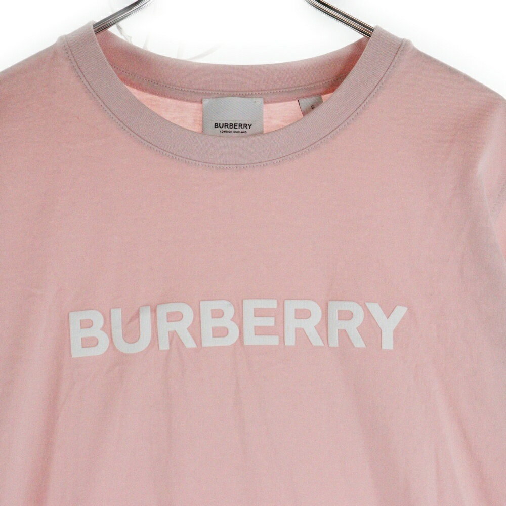 BURBERRY(バーバリー) サイズ:S フロントロゴプリント クルーネック 半袖Tシャツ カットソー ピンク 8067529【中古】【程度B】【カラーピンク】【取扱店舗新宿】