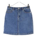 A.P.C(アーペーセー) サイズ:34 ロゴボタン ジッパーフライ デニムスカート ショーツ インディゴ レディース【中古】【程度B】【カラーブルー】【取扱店舗BRING福岡天神店】