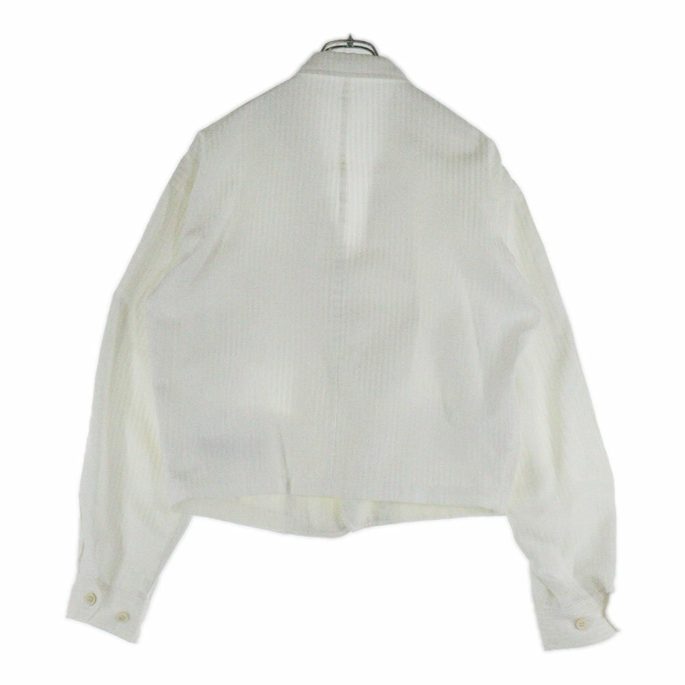 COMME des GARCONS HOMME PLUS(コムデギャルソンオムプリュス) サイズ:M 3B ストライプ ショート丈テーラードジャケット アイボリー【中古】【程度B】【カラーホワイト】【取扱店舗AWESOME原宿店】
