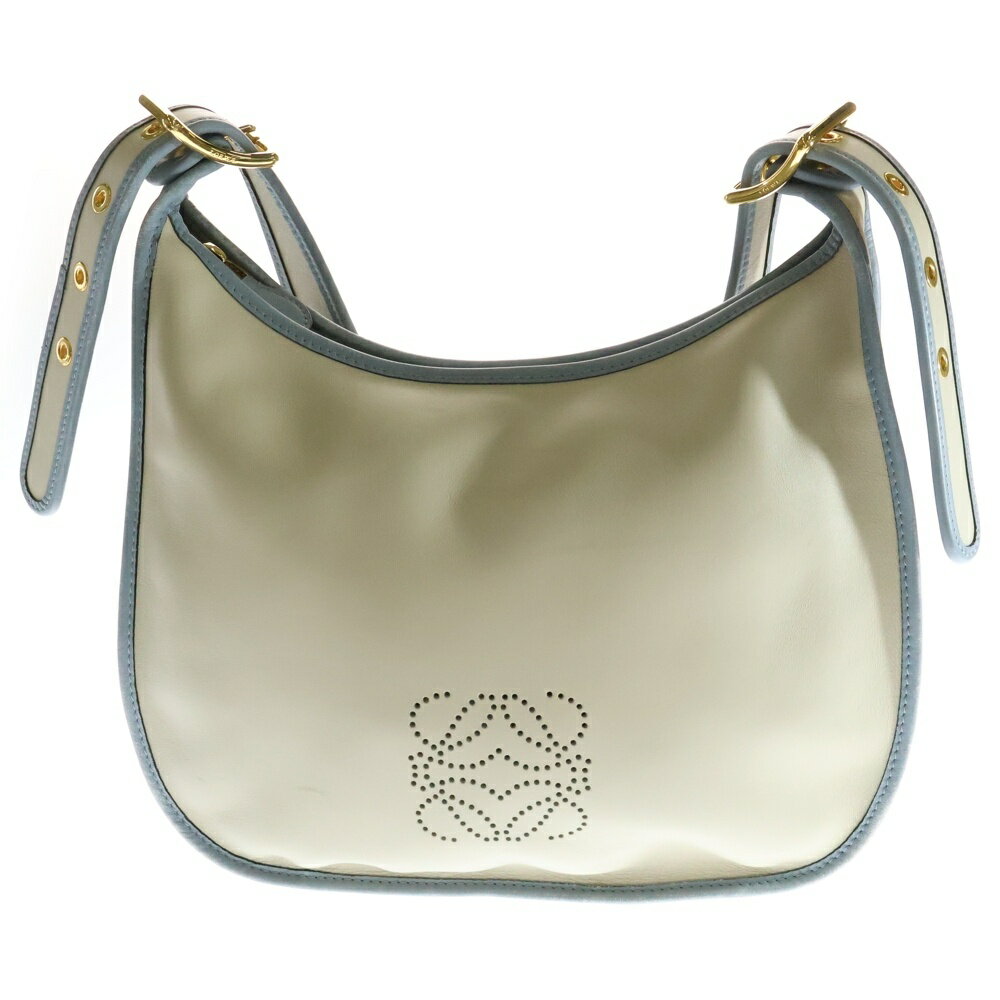 LOEWE(ロエベ) サイズ:- ソフィア ショルダーバッグ ワンショルダーバッグ アイボリー×ライトブルー ゴールド金具 レザー【中古】【程度B】【カラーホワイト】【取扱店舗BRING：RED新宿東口店】(4)