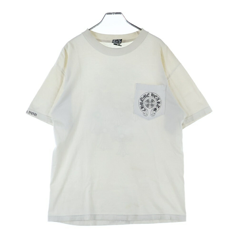CHROME HEARTS(クロムハーツ) サイズ:M OLD オールドモデル バックセメタリー ホースシュープリントポケット 半袖Tシャツ カットソー ホワイト【中古】【程度B】【カラーホワイト】【取扱店舗AWESOME原宿店】
