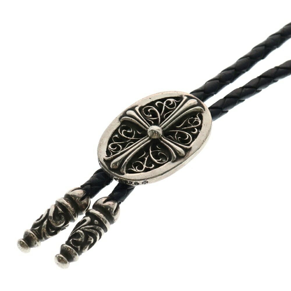 CHROME HEARTS(クロムハーツ) BOLOTIE OVALTINY タイニークラシックループタイ レザーネックレス ブラ..