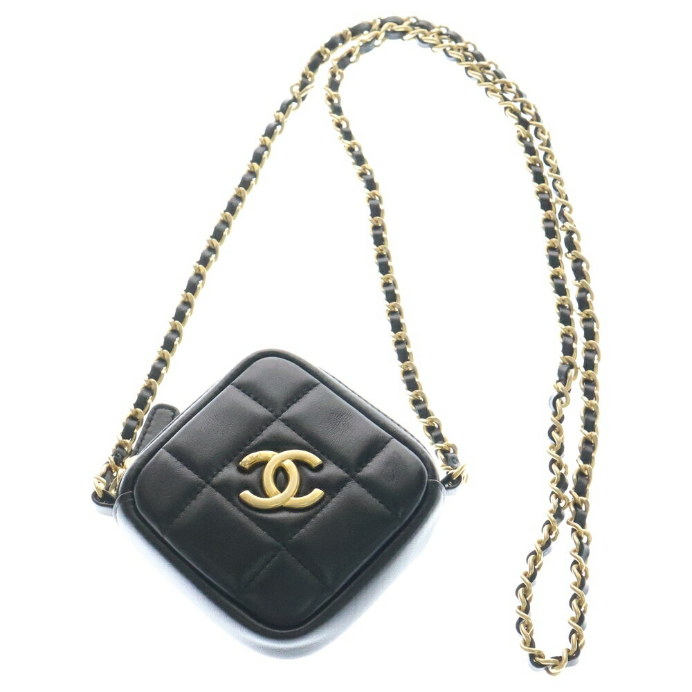 CHANEL(シャネル) サイズ:- ココマーク マトラッセ 30番台 ラムスキン レザーチェーンポーチ ブラック レディース【中古】【程度A】【カラーブラック】【取扱店舗BRING：RED新宿東口店】
