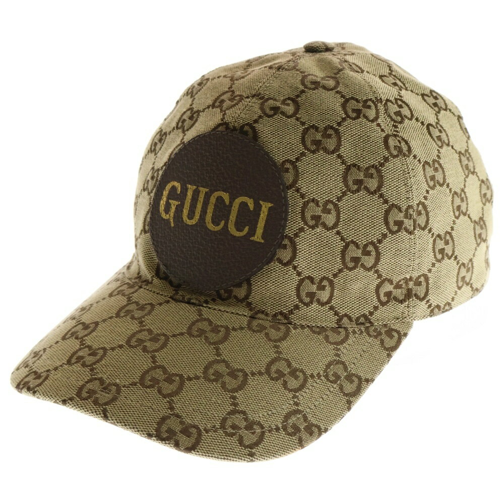 GUCCI(グッチ) サイズ:- ベースボールキャップ GGキャンバス GGロゴ 帽子 ブラウン×ベージュ 576253【中古】【程度B】【カラーベージュ】【オ...