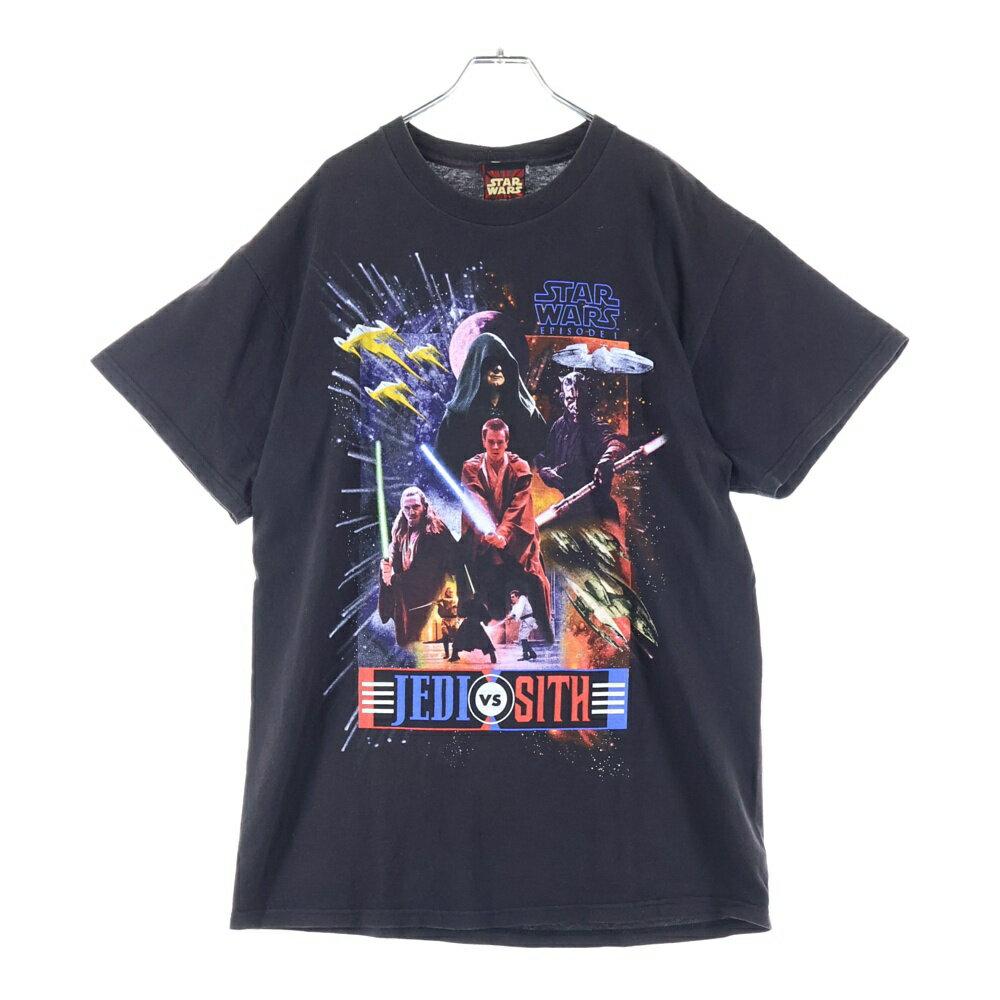 VINTAGE(ヴィンテージ) サイズ:L 90s STAR WARS EPISODE 1JEDIvsSITH スターウォーズ エピソード1 Tシャツ 半袖カットソー ブラック【中古】【程度B】【カラーブラック】【取扱店舗AWESOME VINTAGE ＆ OneStyle clothing store名古屋パルコ店】