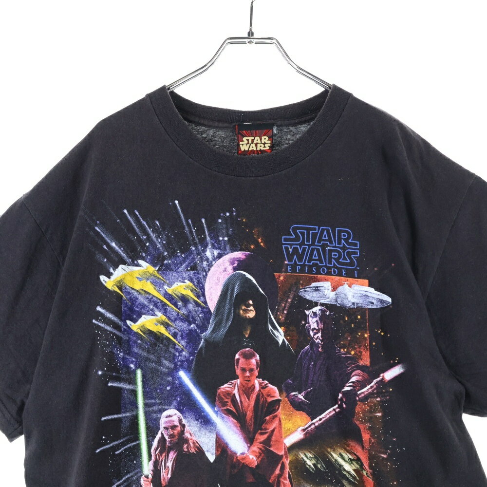 VINTAGE(ヴィンテージ) サイズ:L 90s STAR WARS EPISODE 1JEDIvsSITH スターウォーズ エピソード1 Tシャツ 半袖カットソー ブラック【中古】【程度B】【カラーブラック】【取扱店舗AWESOME VINTAGE ＆ OneStyle clothing store名古屋パルコ店】