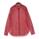 SAINT LAURENT PARIS(サンローランパリ) 13AW エディ期 Leopard Shirt ベイビーキャット レオパード ロングスリーブ 長袖シャツ レッド 340855 Y736F【中古】【程度B】【カラーレッド】【取扱店舗BRING THRIFT CLOSET 幕張店】
