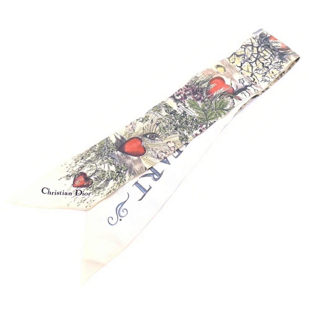 Christian Dior(クリスチャンディオール) サイズ:- ミッツァ シルク スカーフ アイボリー【中古】【程..