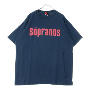 VINTAGE(ヴィンテージ) サイズ:XL 00S THE SOPRANOS TEXT TITLE LOGO MOVIE PROMO ザ・ソプラノズ 哀愁のマフィア ムービープリント 半袖Tシャツ ブラック【中古】【程度B】【カラーブラック】【取扱店舗AWESOME原宿店】