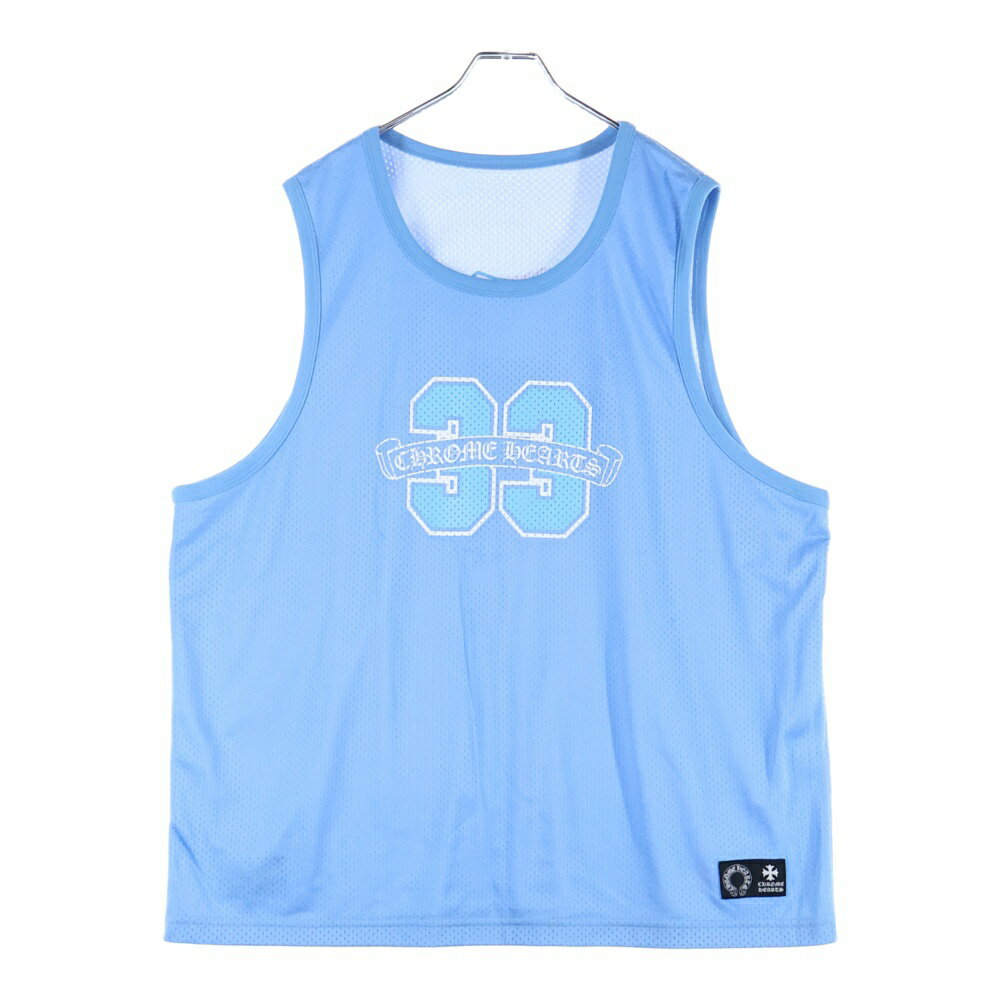 CHROME HEARTS(クロムハーツ) サイズ:XL MESH WARM UP JERSEY リバーシブルCHロゴプリントメッシュタンクトップ ブルー【中古...