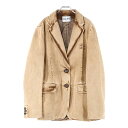 miumiu(ミュウミュウ) サイズ:40 リーチ加工デニムテーラードジャケット ブラウン GWG126【中古】【程度A】【カラーブラウン】【取扱店舗新宿】