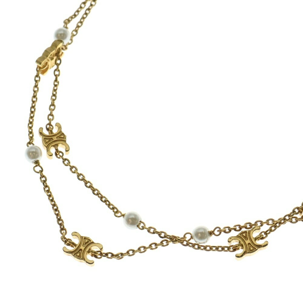 CELINE(セリーヌ) サイズ:- トリオンフ パール ダブル ネックレス GP ゴールド アクセサリー レディース【中古】【程度A】【カラーゴールド】【取扱店舗渋谷】のサムネイル