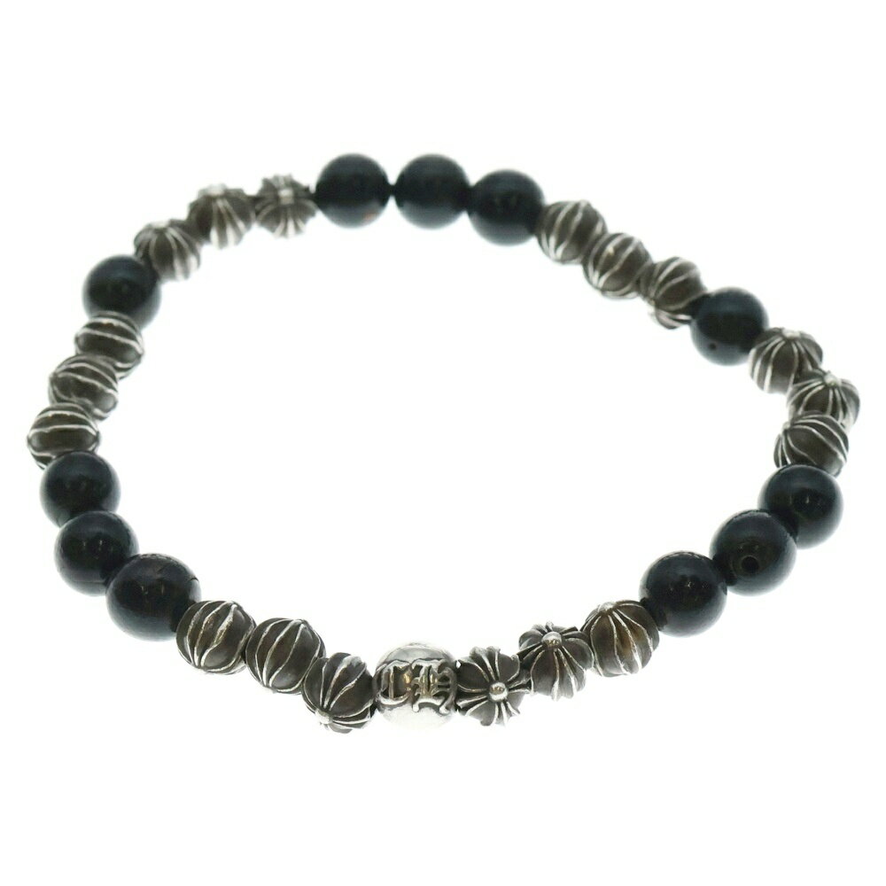 CHROME HEARTS(クロムハーツ) サイズ:6mm 6mm BEAD 6mm ビーズ ブレスレット シルバー/ブラック【中古】【程度B】【カラーシルバー】【取扱店舗OneStyle原宿店】