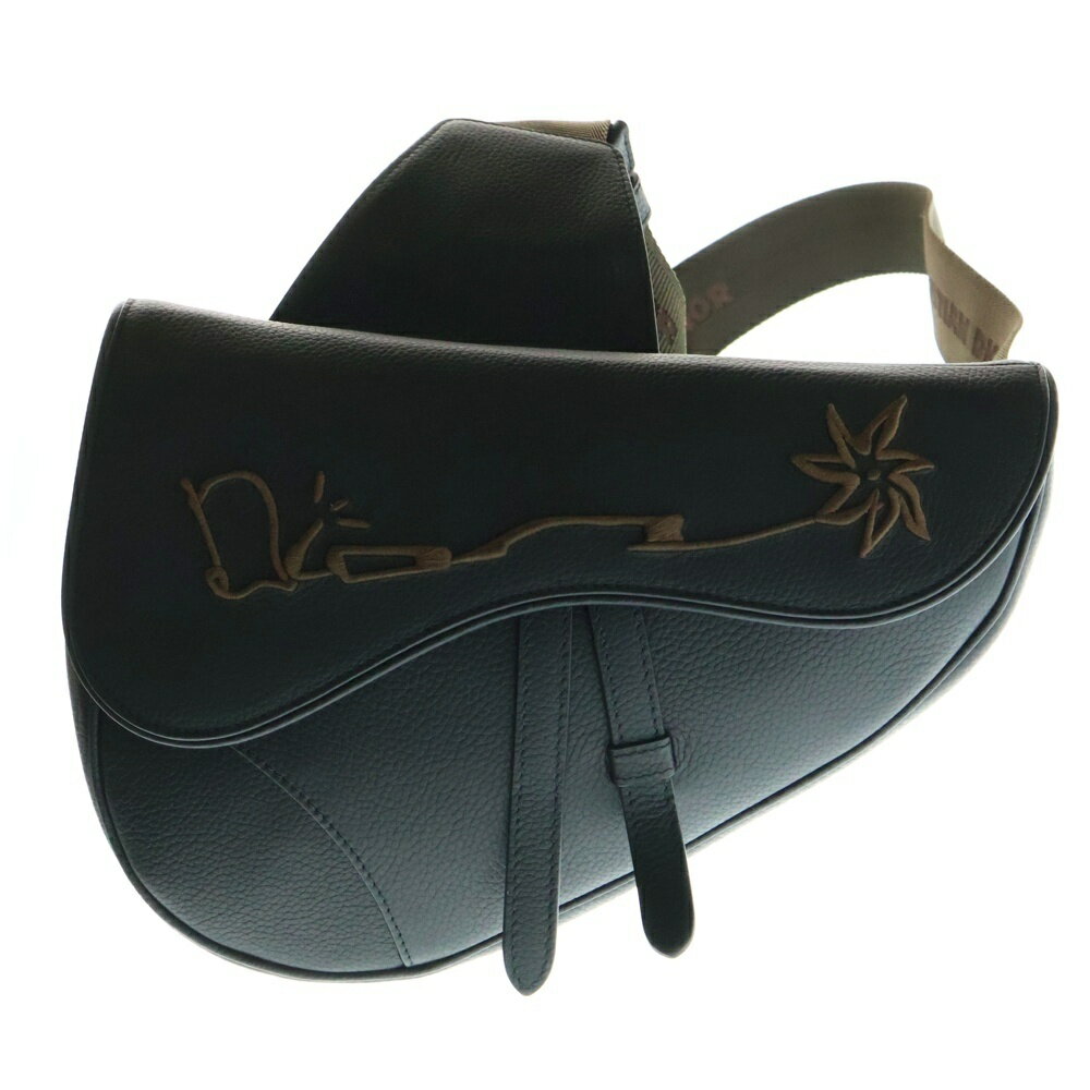 Christian Dior(クリスチャンディオール) ×CACTUS JACK Saddle Bag カクタスジャック サドルボディバッグ ブラック/ブラウン 1ADPO093SOT【中古】【程度A】【カラーブラック】【取扱店舗新宿】
