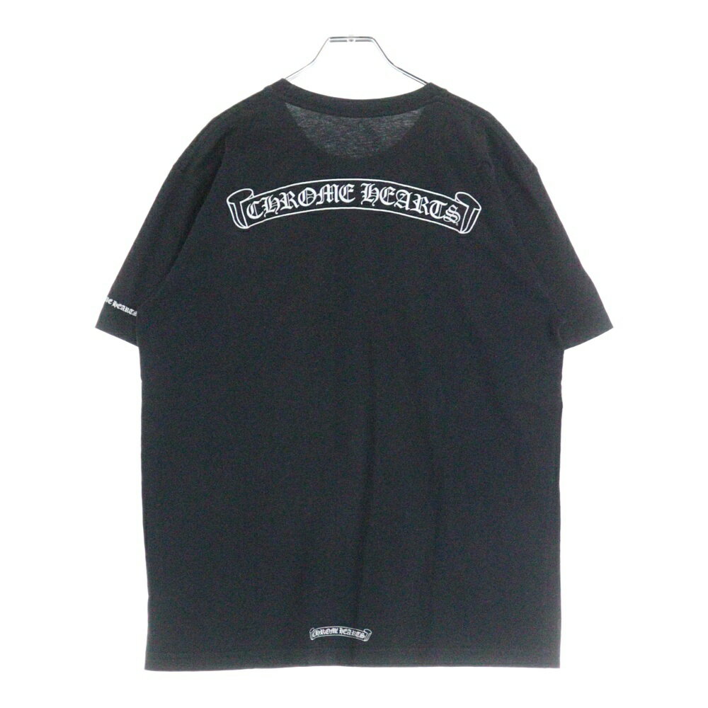 CHROME HEARTS(クロムハーツ) サイズ:L バックスクロールラベルプリント 胸ポケット 半袖Tシャツ カットソー ブラック【中古】【程度B】【カラーブラック】【取扱店舗BRING仙台店】