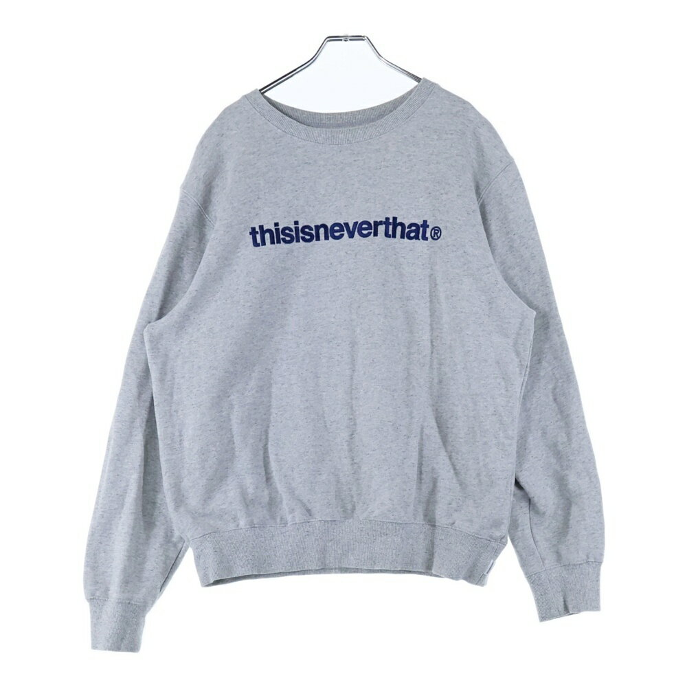 THISISNEVERTHAT(ディスイズネバーザット) サイズ:M T-LOGO CREWNECK ロゴ スウェットトレーナー グレー TN220TSWCW01【中古】【程度A】【カラーグレー】【取扱店舗BRING THRIFT CLOSET 幕張店】
