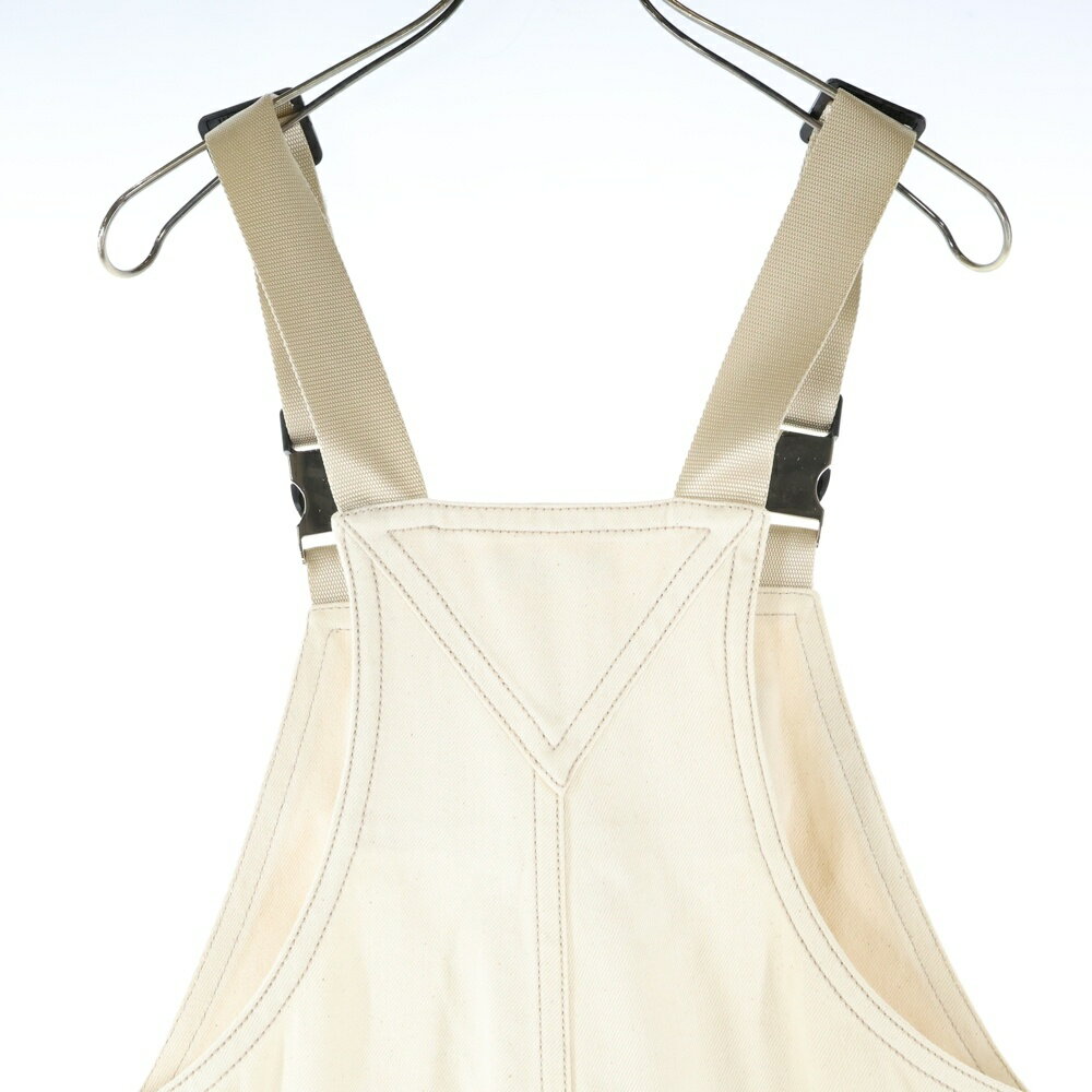 PRADA(プラダ) サイズ:36 三角プレート デニムオーバーオール ベージュ GEZ003 S222【中古】【程度B】【カラーベージュ】【取扱店舗BRING梅田茶屋町店】