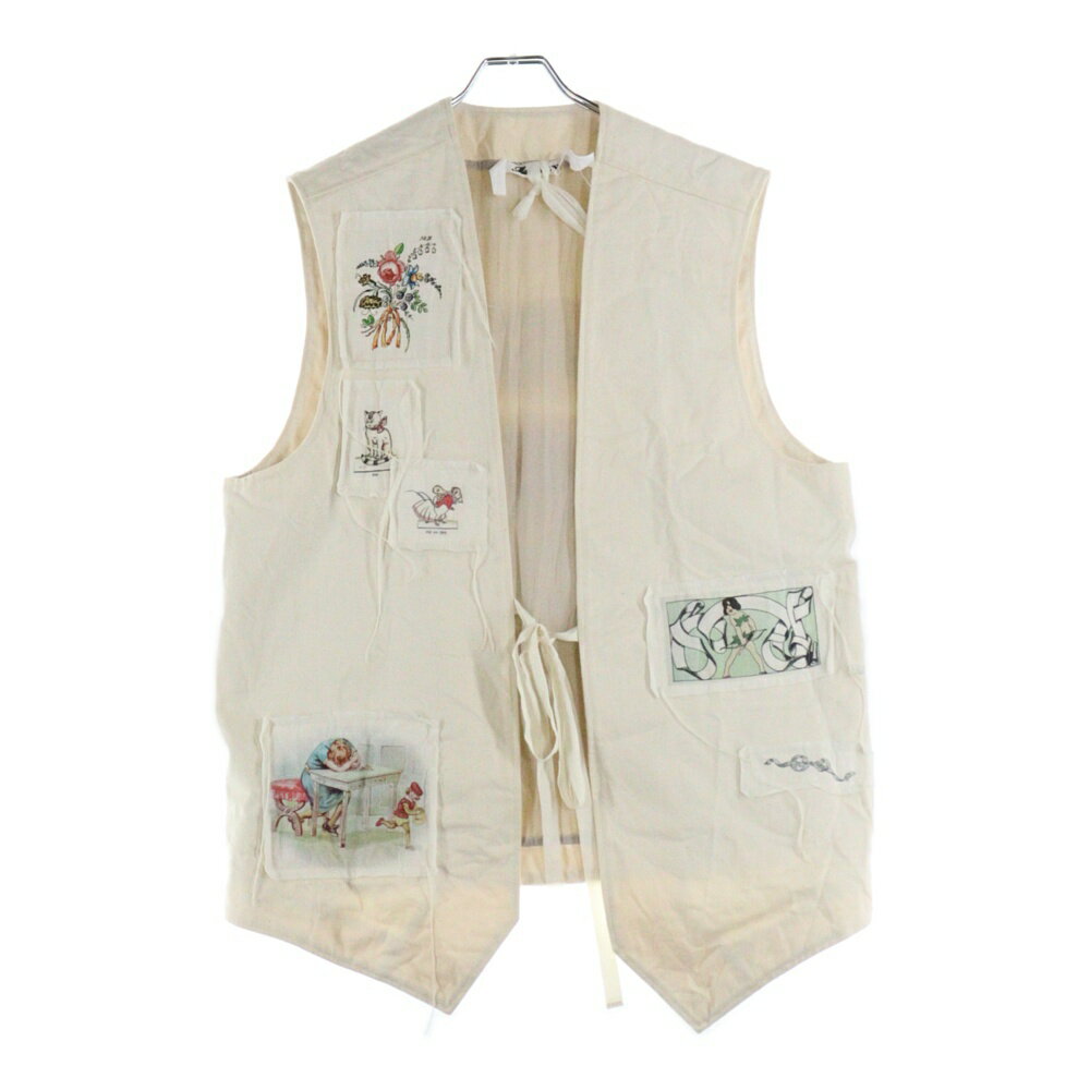 midorikawa(ミドリカワ) サイズ:FREE 25SS DENIM VEST IVORY パッチワーク ワッペン付き デニムベスト ..