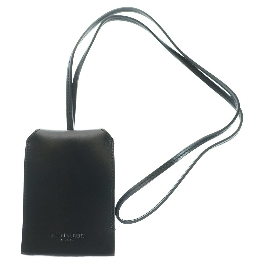 YSL モノグラムサンローランキーポーチ ブラックレザーキーケース 新品 国内発送【SAINT LAURENT】モノグラム・サンローラン キーポーチ