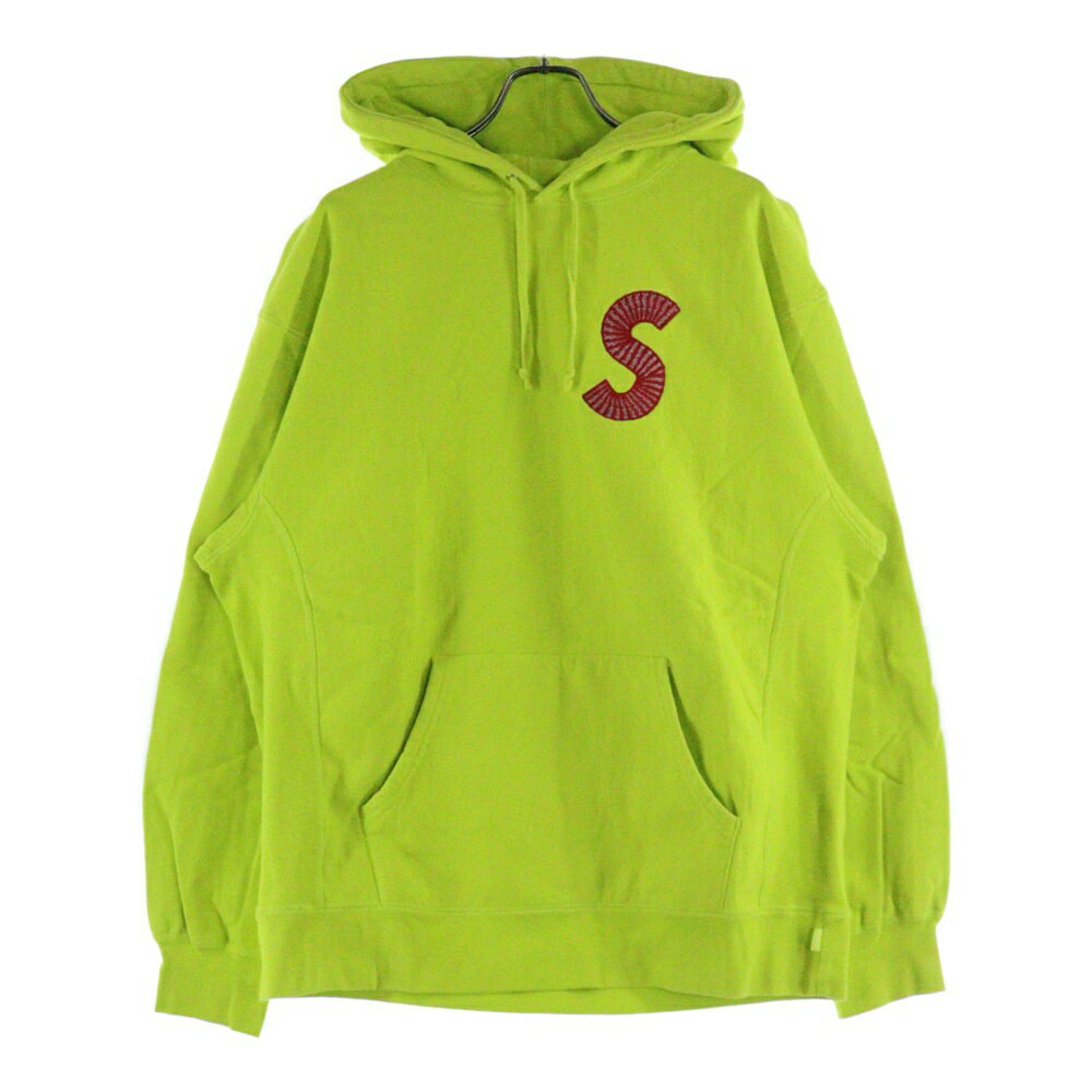 SUPREME(シュプリーム) サイズ:L 20AW S Logo Hooded Sweatshirt ロゴ フーデッド プルオーバーパーカー イエロー【中古】【程度B】【カラーイエロー】【オンライン限定商品】