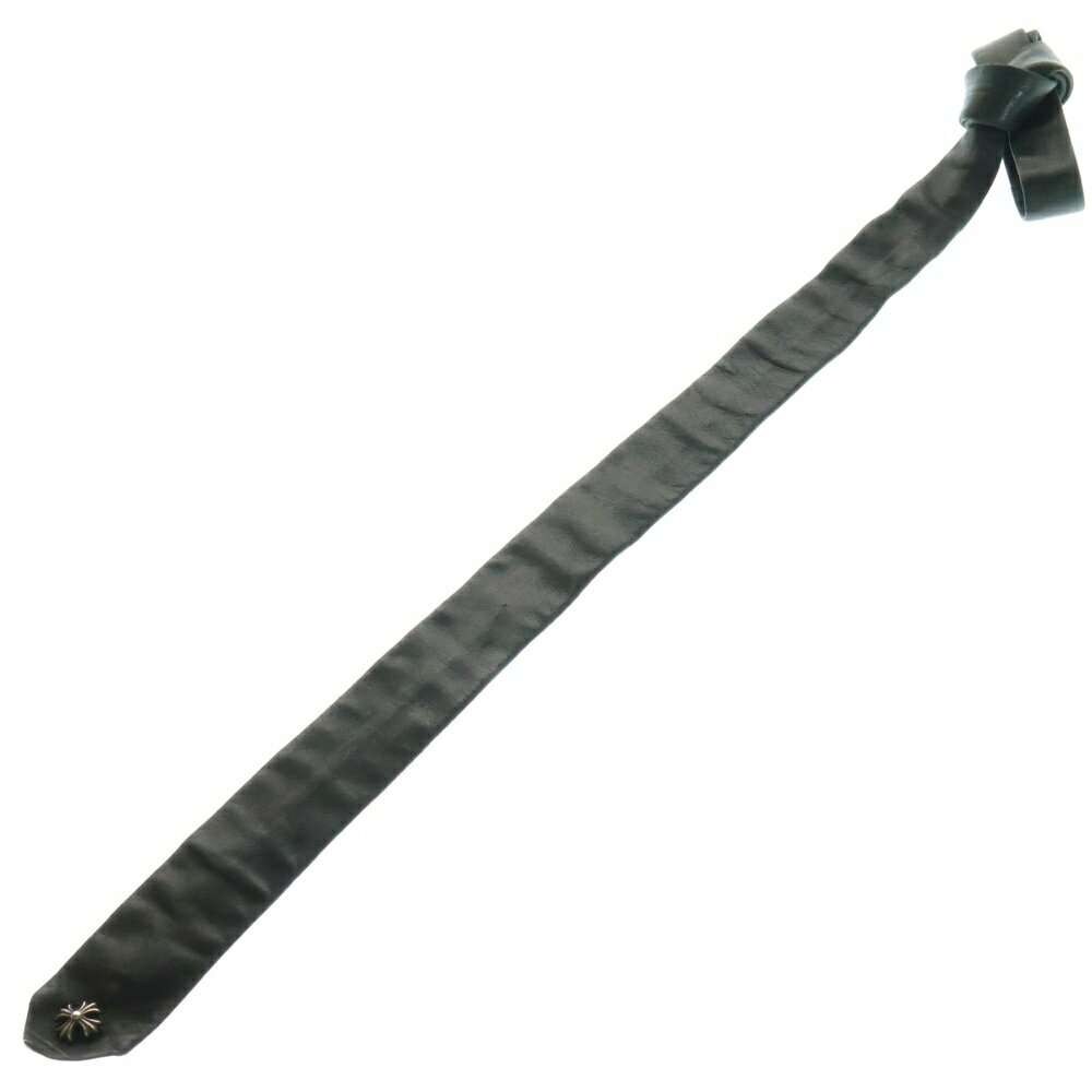 CHROME HEARTS(クロムハーツ) TIE NEK SKNNY LTHR CHプラスモチーフ レザーネクタイ ブラック【中古】【程度B】【カラーブラック】【取扱店舗BRING：RED新宿東口店】