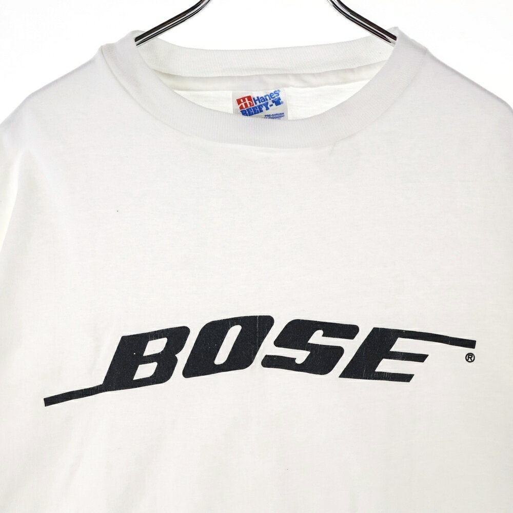 VINTAGE(ヴィンテージ) サイズ:L 90s BOSE LOGO ボーズ ロゴ 半袖Tシャツ カットソー ホワイト【中古】【程度B】【カラーホワイト】【取扱店舗AWESOME高円寺店】
