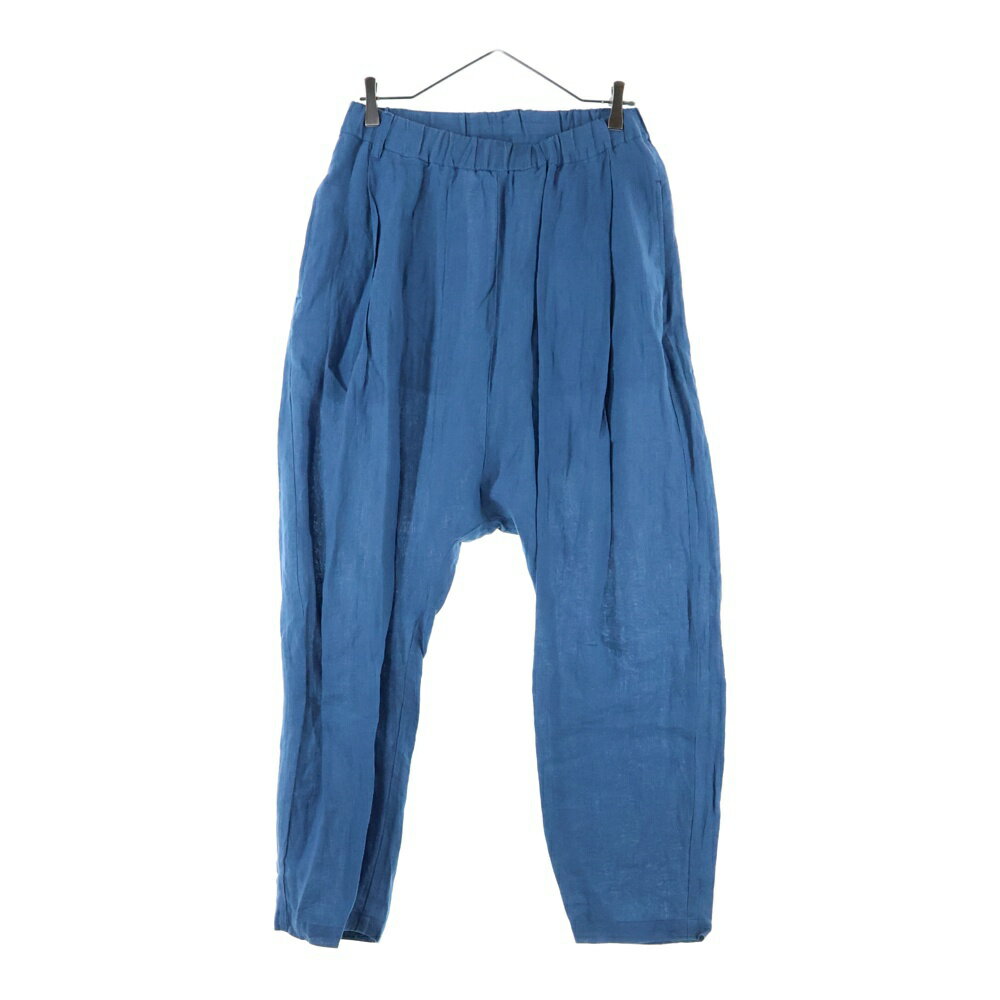 ISAMU KATAYAMA BACKLASH(イサムカタヤマバックラッシュ) サイズ:M へリンボンリネン サルエルイージーパンツ ブルー 2060-05【中古】【程度B】【カラーブルー】【オンライン限定商品】